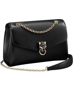 Cartier Leather Panthère De Shoulder Bag - Black