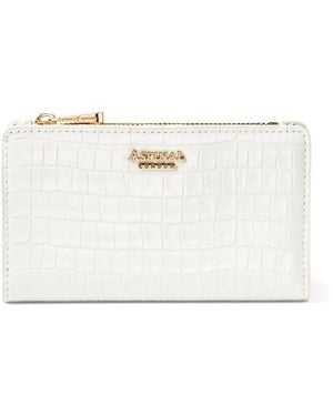 Aspinal of London Croc-Embossed Leather Mayfair Wallet - White
