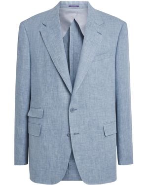 Ralph Lauren Délavé Linen-Blend Blazer - Blue