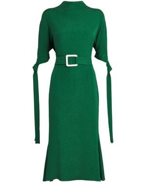 Edeline Lee Bubble Jacquard Pedernal Midi Dress - Green