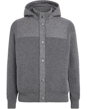 FIORONI CASHMERE Virgin Wool-Cashmere Down Jacket - Gray