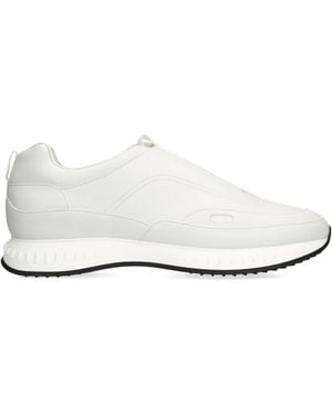 John Lobb Leather Stream Elastic Sneakers - White