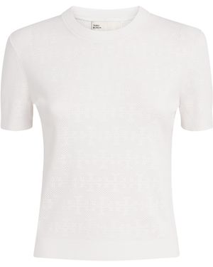 Tory Burch Monogram Pointelle Top - White