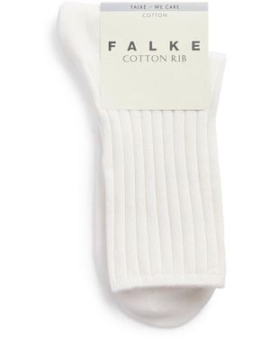 FALKE Stretch-Cotton Ribbed Socks - White