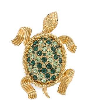Dolce & Gabbana Embellished Turtle Brooch - Metallic