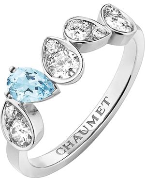 Chaumet Diamond And Aquamarine Joséphine Ronde D'Aigrettes Ring - Metallic