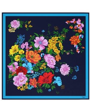 Weekend by Maxmara Silk Floral Print Scarf - Blue