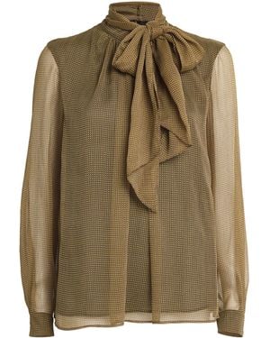 Claudie Pierlot Tie-Neck Patterned Blouse - Green