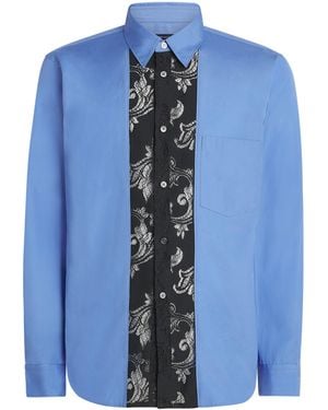 Comme des Garçons Cotton Lace-Detail Shirt - Blue