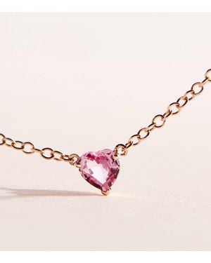 SHAY Rose And Sapphire Baby Heart Necklace - Natural