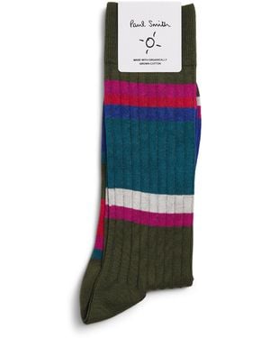 Paul Smith Ribbed Stripe Socks - Blue