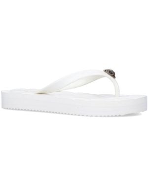 Kurt Geiger Ladies Kensington Q Two-post Rubber Flip Flops, Size: - White