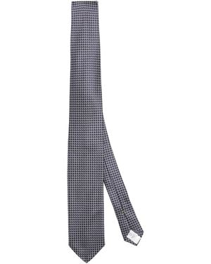 Eton Silk Geometric Tie - Grey