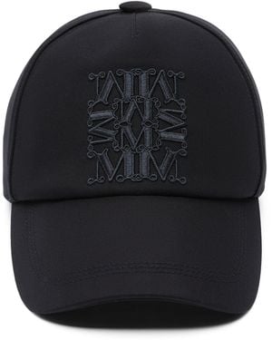 Max Mara Water-Repellent Monogram Baseball Cap - Black