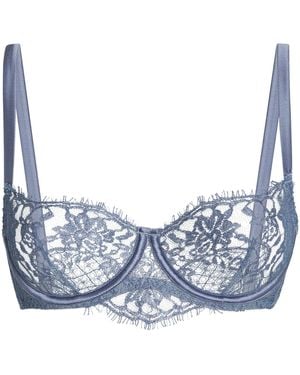 Coco De Mer Lace Hera Balcony Bra - Blue