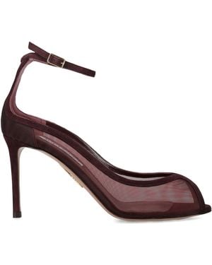 Aquazzura Mesh Love Affair Sandals 85 - Brown