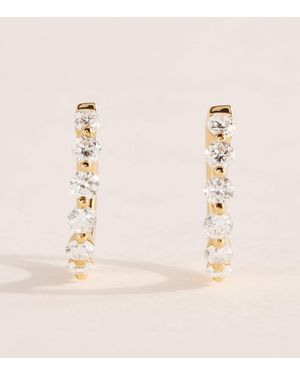 Harrods And Diamond Hoop Earrings - Metallic
