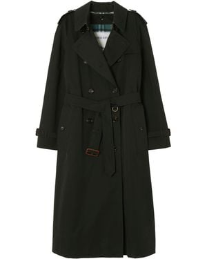 Burberry Highgrove X Cotton Gabardine Waterloo Trench Coat With Warmer - Black