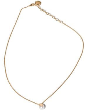 Miu Miu Pearl-Effect Pendant Necklace - Metallic