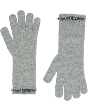 Fabiana Filippi Virgin Wool-Silk-Cashmere Gloves - Grey