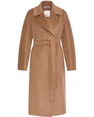 Max Mara Wool-Cashmere-Blend Wrap Coat - Brown