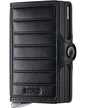 Secrid Embossed Leather Lines Twinwallet - Black