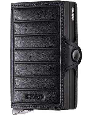 Secrid Embossed Leather Lines Twinwallet - Black