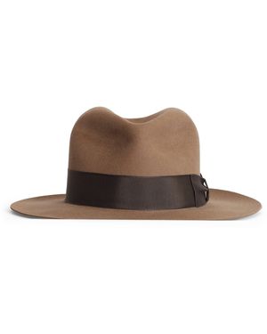 Swaine Rabbit Felt Junior Poet Fedora - Brown