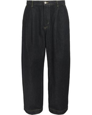 Studio Nicholson Pleated Wide-Leg Jeans - Black