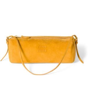 Miu Miu Suede Logo Pouch - Orange