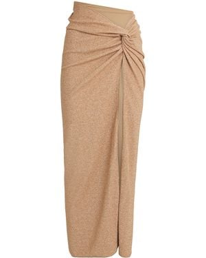 Devon Windsor Glitter Knot Maxi Skirt - Natural