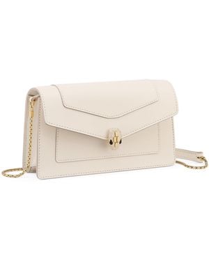 BVLGARI Leather Serpenti Forever Chain Wallet - Natural