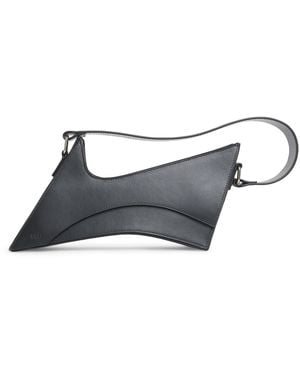 TALEL PARIS Leather Wave Shoulder Bag - Black