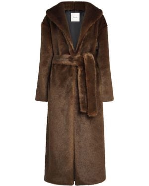 Nanushka Faux Fur Cariana Coat - Brown