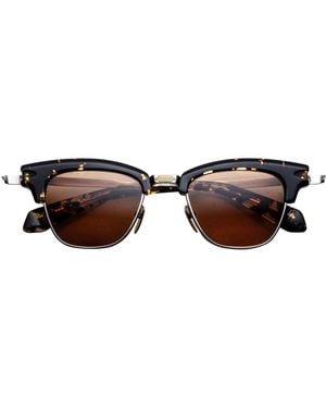 Jacques Marie Mage Tortoiseshell Sartre Square Sunglasses - Brown