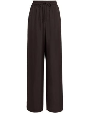 Rohe Silk Wide-Leg Trousers - Brown