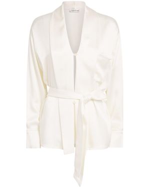 Victoria Beckham Satin Crepe Alba Blouse - White