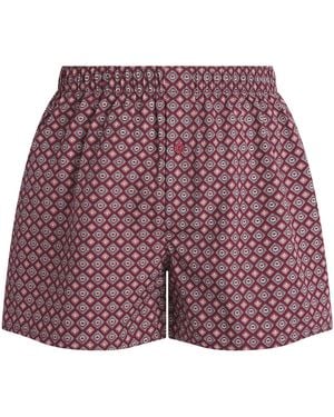 Hanro Cotton Fancy Boxer Shorts - Red