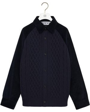 Loewe Wool And Cotton Corduroy Hybrid Overshirt - Blue