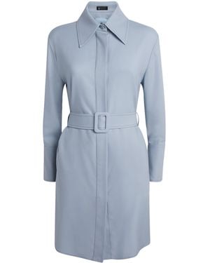 Colombo Cashmere Oversized Belted Shirt - Blue