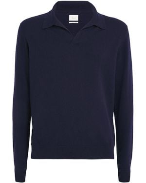 Harrods Cashmere Polo Sweater - Blue