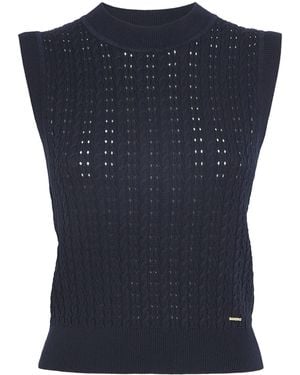 Sandro Open-Knit Tank Top - Blue