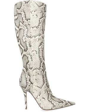 AMINA MUADDI Patent Leather Barbara Boots 105 - Natural