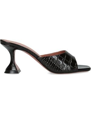 AMINA MUADDI Croc-Embossed Leather Lupita Heeled Mules 70 - Black