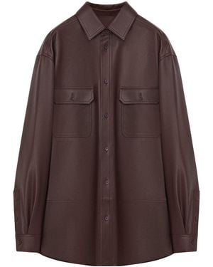 Loewe Leather Overshirt - Brown
