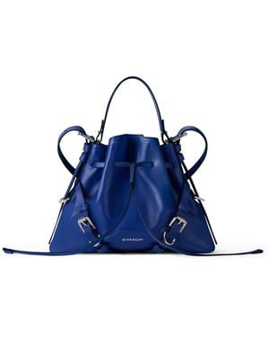 Givenchy Small Leather Voyou Bucket Bag - Blue