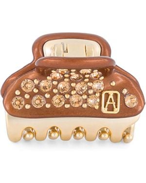 Alexandre De Paris Plated Crystal-Embellished Claw Hair Clip - Brown