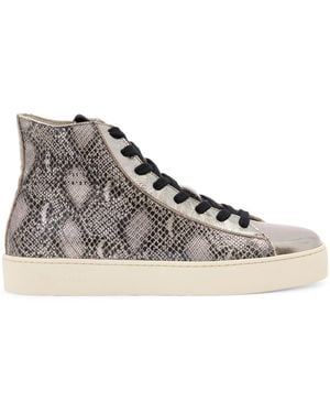 AllSaints Leather Tana High-Top Trainers - Brown