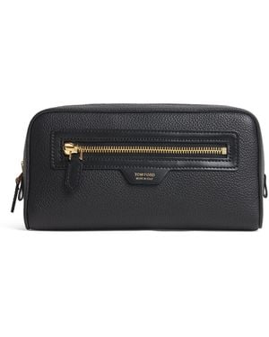 Tom Ford Leather Wash Bag - Black