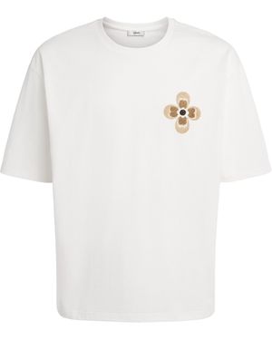 Commas Cotton Embroidered T-Shirt - White